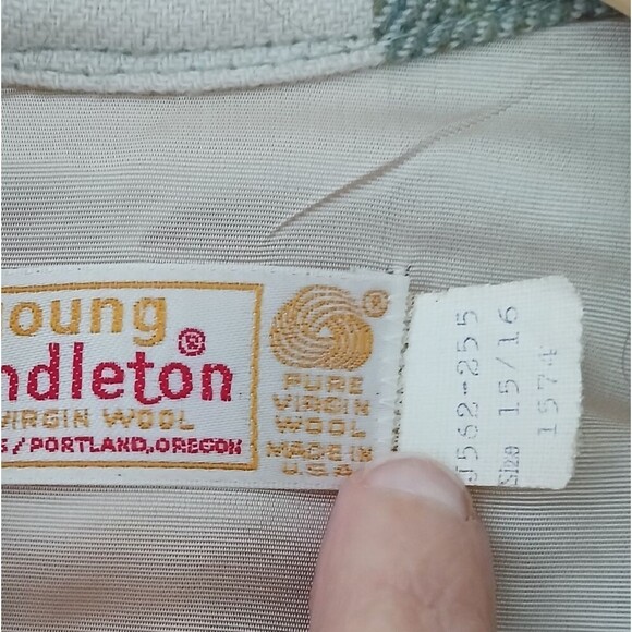 Girl's Vintage 1970's Young Pendleton Plaid 100% Wool Jacket Button-Up Shirt - Picture 8 of 9